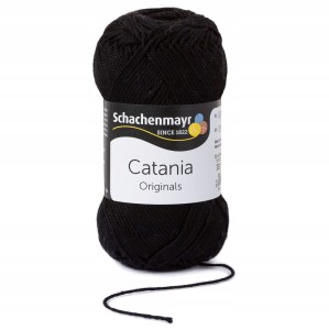 50g włóczka 100% bawełna Catania czarna 110
