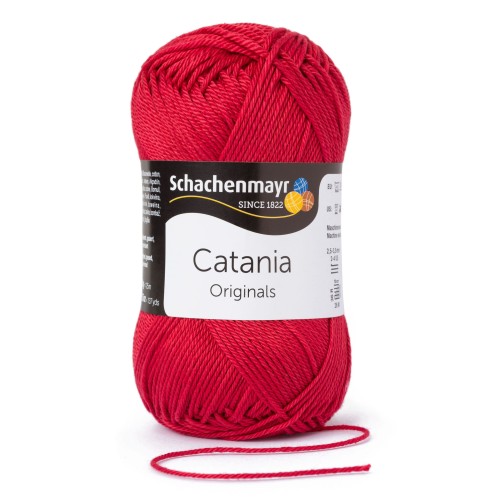 włóczka 100% bawełna Catania czerwona 424