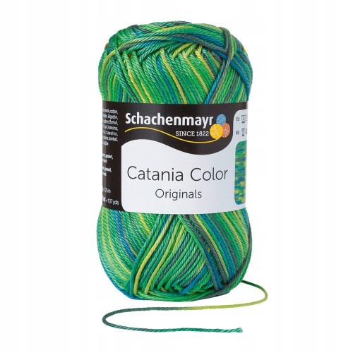 włóczka 100% bawełna Catania Color zielony 206