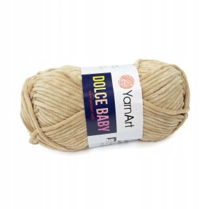 50g włóczka poliester Dolce Baby YarnArt beż 747