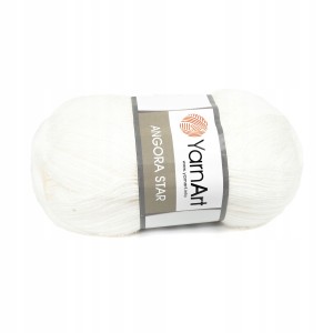 100g wełna akryl YarnArt Angora Star biała 501