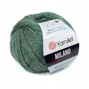 50g wełna alpaka akryl YarnArt Milano zielony 875