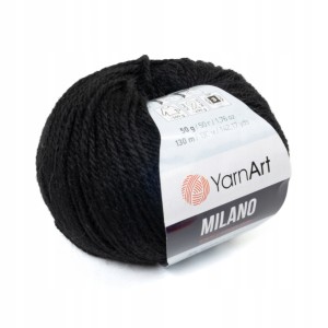 50g wełna alpaka akryl YarnArt Milano czarny 850