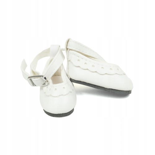 para buty baleriny z klamrą 4,5cm białe