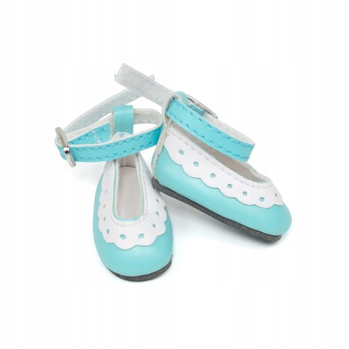 para buty baleriny z klamrą 4,5cm niebieskie