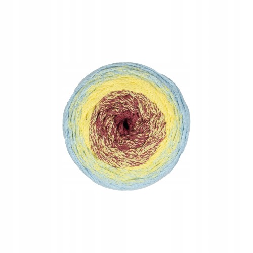 sznurek makrama Macrame Cake błękit żółty rudy 05