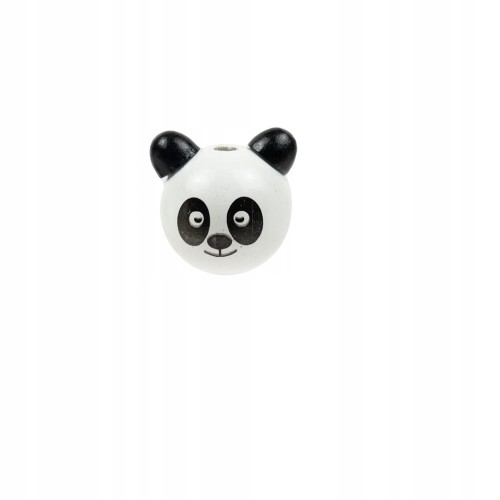 koralik drewniany miś czarno-biały panda