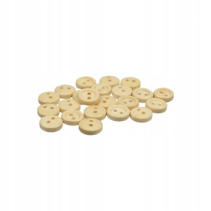 20szt drewniane guziki, 2 dziurki 9mm jasne