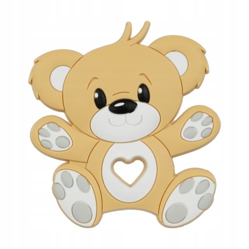 silikonowy gryzak miś beżowy