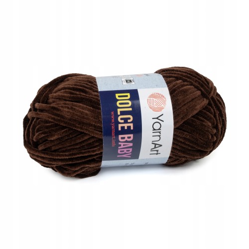 włóczka pluszowa Dolce Baby ciemnobrązowa 775