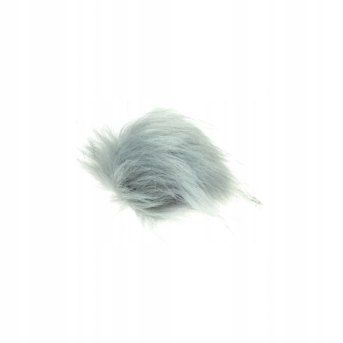 pompon do czapki 8cm futerko popielaty