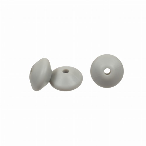 koraliki silikonowe dysk 11mm popielaty