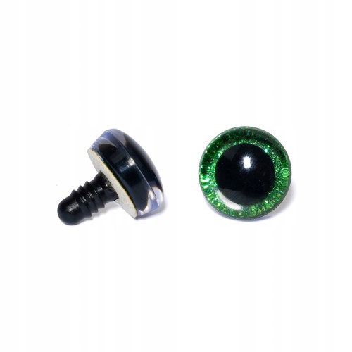 oczy do maskotek brokatowe 20mm zielone