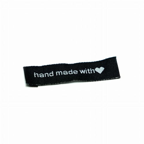 metki do ubrań HAND MADE with love czarne