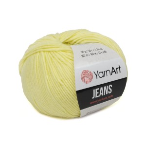 50g włóczka, 55% bawełna 45% akryl, YarnArt Jeans jasnożółty 67