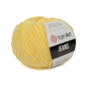 50g włóczka, 55% bawełna 45% akryl, YarnArt Jeans jasnożółta 88