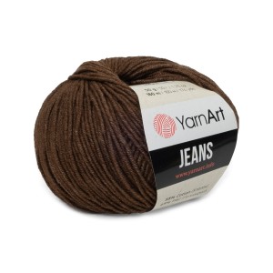 50g włóczka, 55% bawełna 45% akryl, YarnArt Jeans ciemny brąz 70