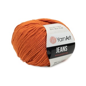 50g włóczka, 55% bawełna 45% akryl, YarnArt Jeans pomarańczowa 85