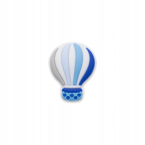 koralik silikonowy balon niebieski i popiel