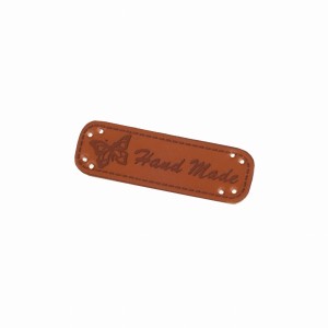 1szt metka handmade, sztuczna skóra, motylek