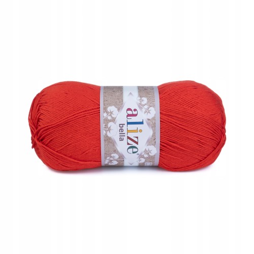 włóczka 100% bawełna Alize Bella czerwony 56