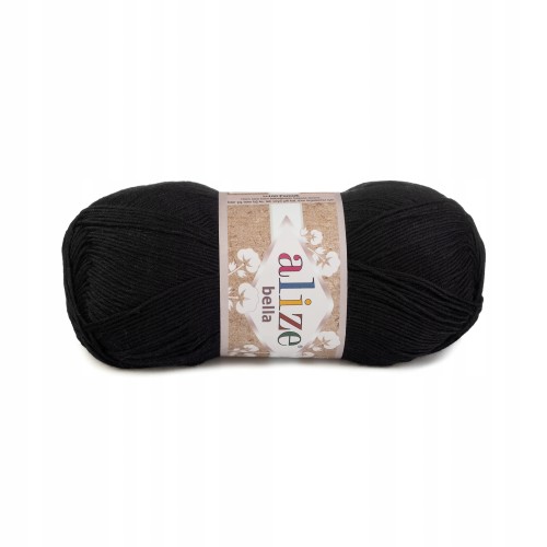 włóczka 100% bawełna Alize Bella czarna 60