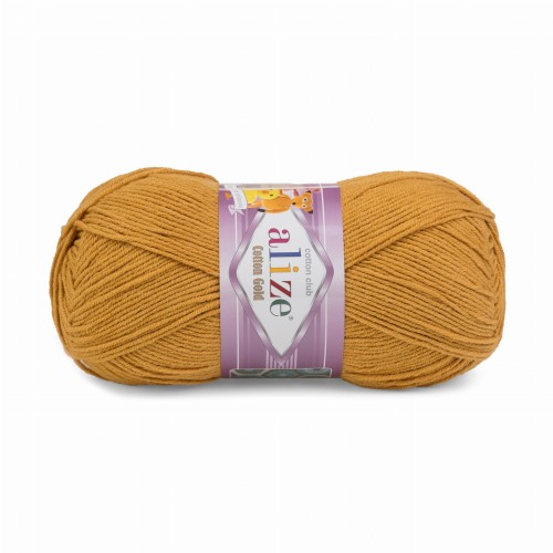 włóczka Alize Cotton Gold musztardowa 02