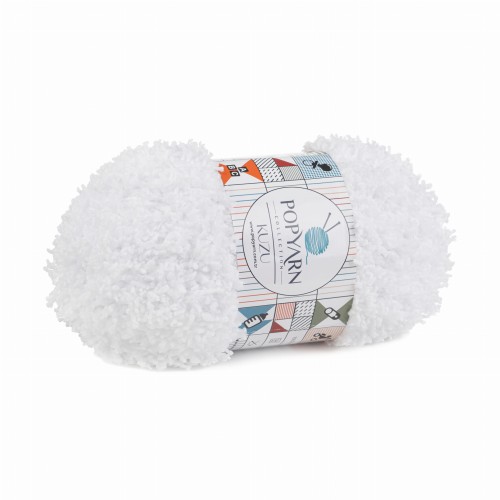 włóczka poliester POPYARN Kuzu biały 010