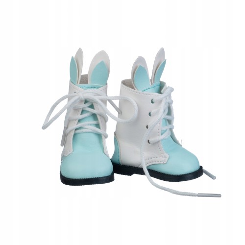 buty dla lalki wysokie z uszami niebieskie