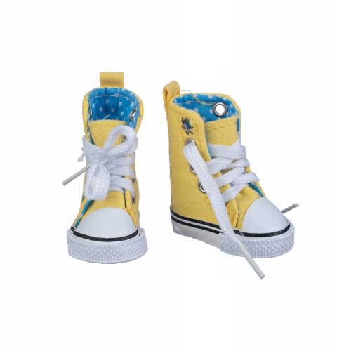 buty dla lalki trampki wysokie żółte