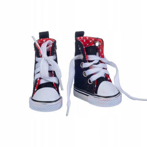 buty dla lalki trampki wysokie czarne
