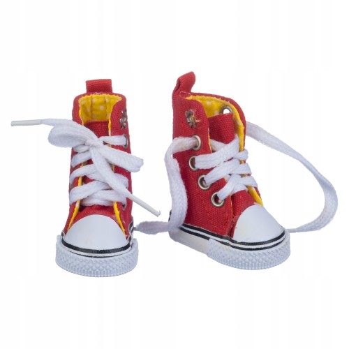 buty dla lalki trampki wysokie czerwone