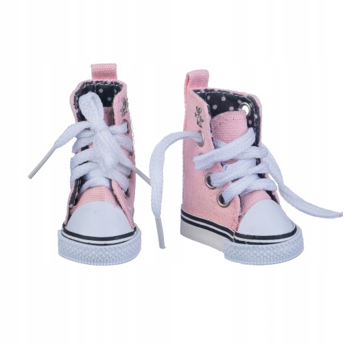 buty dla lalki trampki wysokie różowe