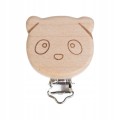 klips do smoczka drewniany panda