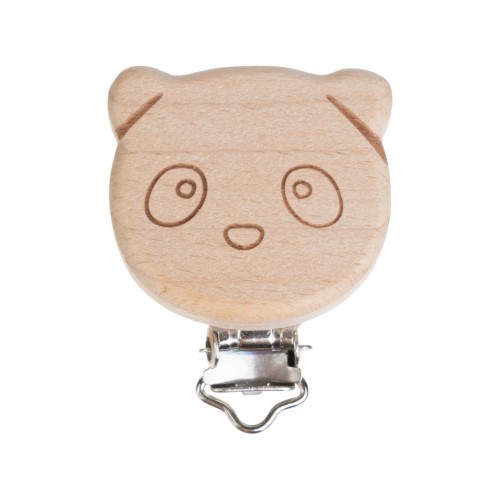 klips do smoczka drewniany panda