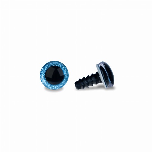 oczy do maskotek brokatowe niebieskie 12mm