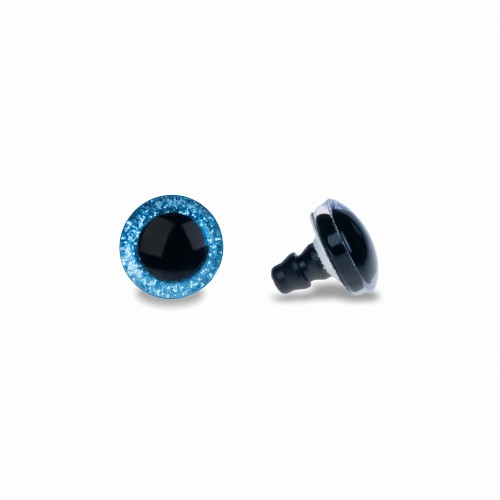 oczy do maskotek brokatowe 16mm niebieskie