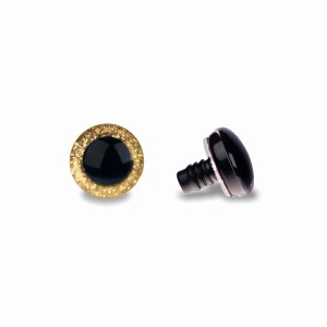 1 para oczy, oczka zaciskowe 20mm złote brokatowe