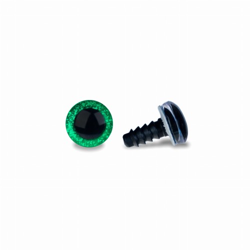 oczy do maskotek brokatowe 12mm zielone