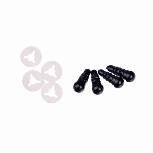 małe oczka do maskotek 4,5mm czarne z plastikowym zaciskiem
