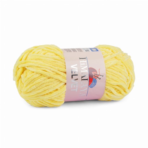 pluszowa włóczka Himalaya Velvet 02 żółta