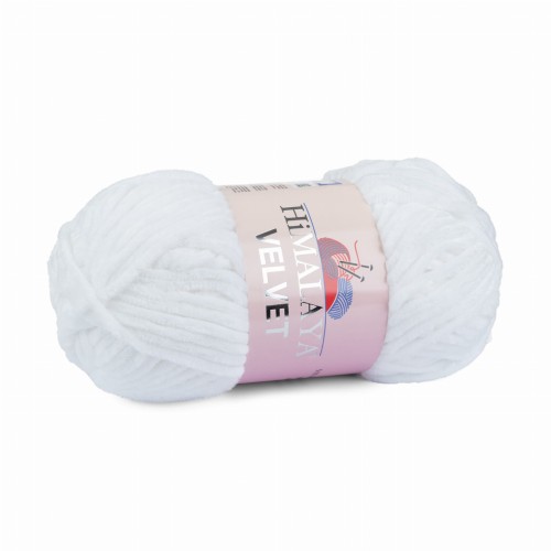 pluszowa włóczka Himalaya Velvet 01 biała