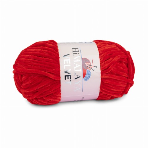 pluszowa włóczka Himalaya Velvet 18 czerwona