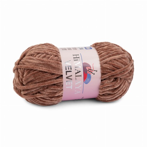 pluszowa włóczka Himalaya Velvet 37 brązowa