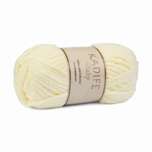 100g włóczka pluszowa Kadife Baby kremowożółta 002