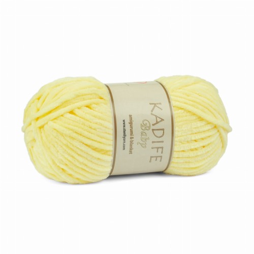 100g włóczka pluszowa Kadife Baby żółta 003