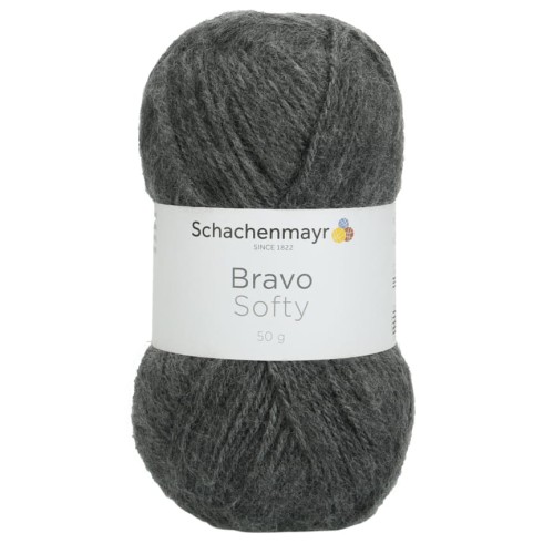 włóczka akryl Bravo Softy szara 319