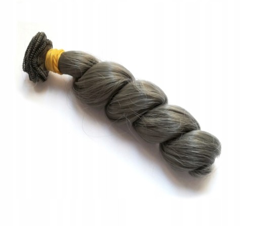 włosy dla lalek 14cm loki kręcone, szare