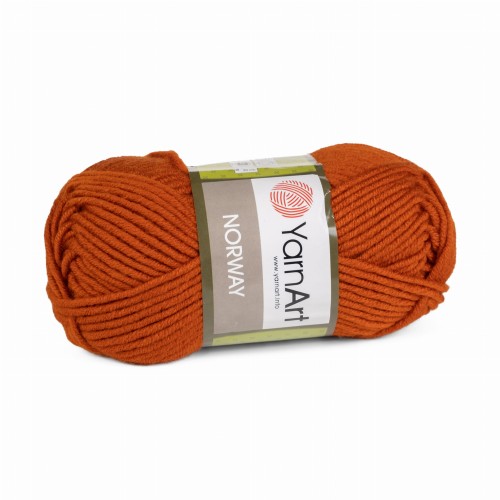 włóczka gruby akryl YarnArt Norway rudy 847