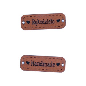 2 metki ekoskóra handmade rękodzieło brązowe